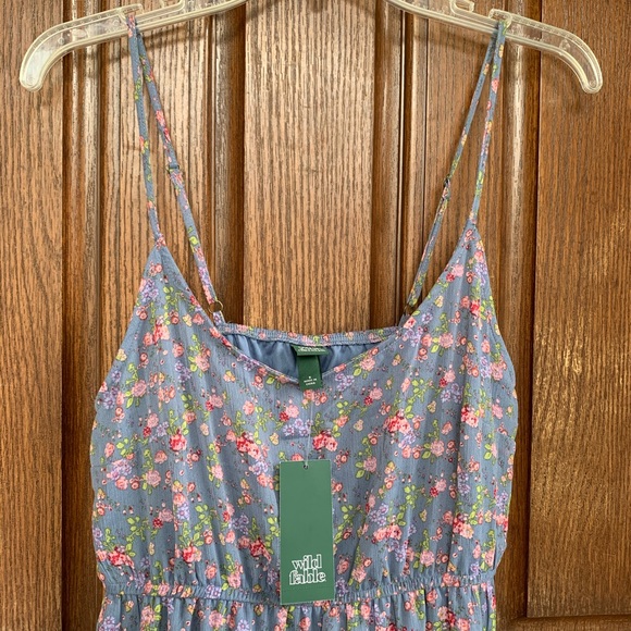 NWT Wild Fable purple floral tiered midi dress - Picture 6 of 12